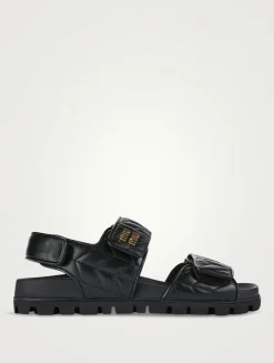 Matelassé Leather Sport Sandals