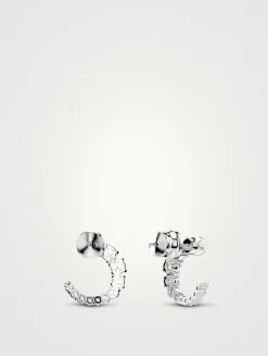 Matrix Crystal And Crystal Pearl Hoop Earrings