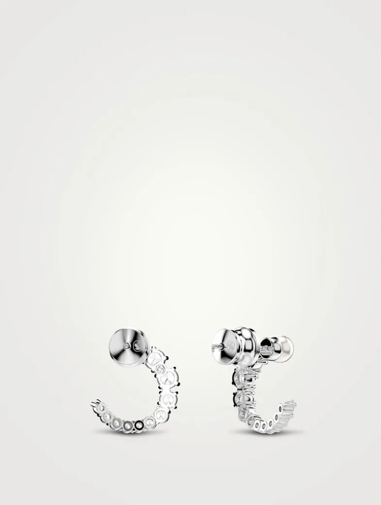 Matrix Crystal And Crystal Pearl Hoop Earrings