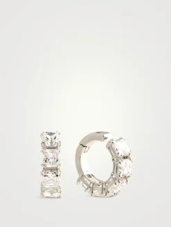 Matrix Crystal Clip Hoop Earrings