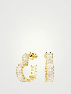 Matrix Crystal Heart Hoop Earrings