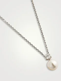 Matrix Crystal Pearl Pendant Necklace