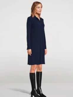 Matte Jersey Polo Dress