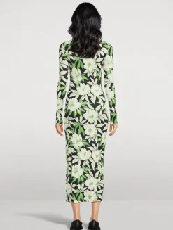 Maxi Dress In Hibiscus Print