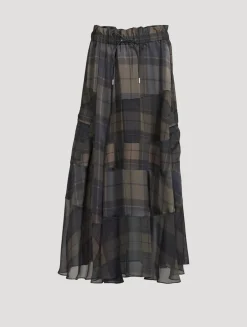 Maxi Skirt In Plaid Print