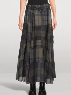 Maxi Skirt In Plaid Print