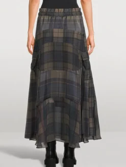 Maxi Skirt In Plaid Print
