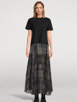 Maxi Skirt In Plaid Print