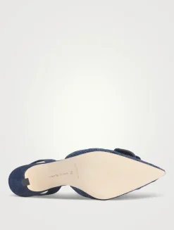 Maysli Woven Denim Slingback Pumps