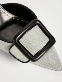 Mayslibi Wool Slingback Pumps