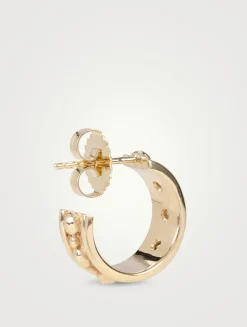 Méditerranée Joanna 14K Gold Wide Hoop Earrings With Diamonds