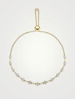 Medium Cadence 18K Gold Bolo Bracelet With Diamonds