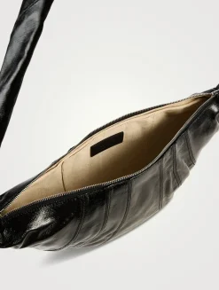 Medium Croissant Coated Cotton Shoulder Bag