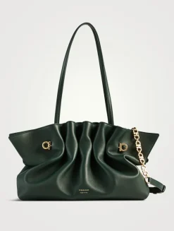 Medium Ferragamo Soft Leather Shoulder Bag