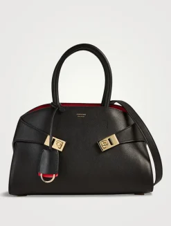 Medium Hug Bicolour Leather Satchel