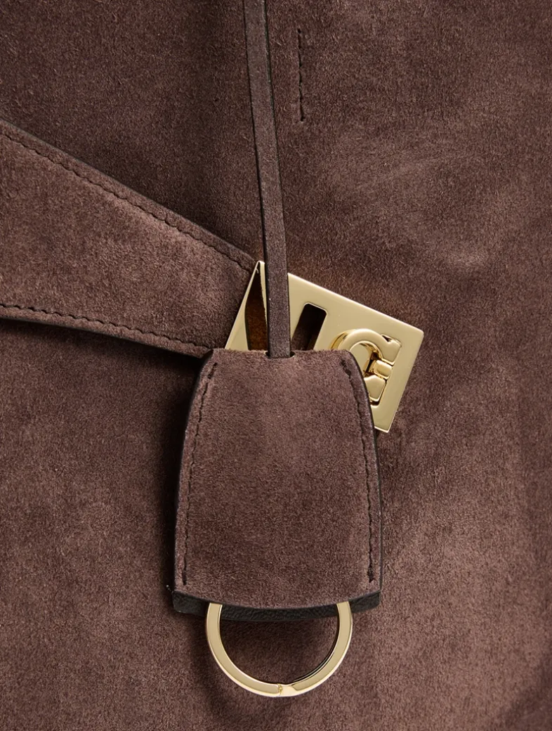 Medium Hug Suede Satchel