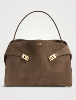 Medium Hug Suede Satchel