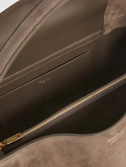 Medium Hug Suede Satchel