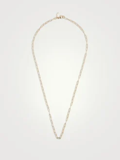 Medium 14K Gold Paper Clip Chain Necklace