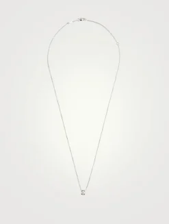 Medium Le Cube Diamant 18K White Gold Necklace With Diamond