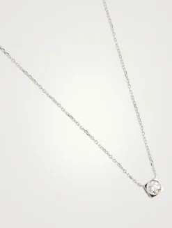 Medium Le Cube Diamant 18K White Gold Necklace With Diamond