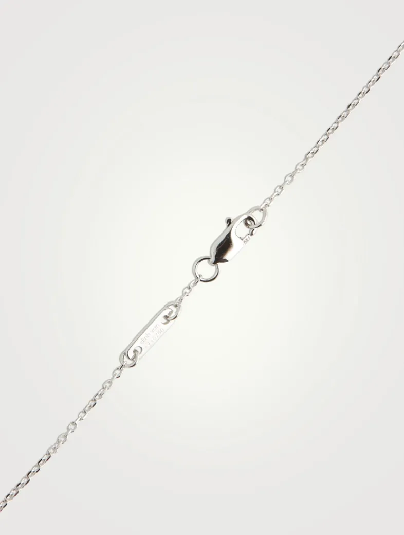 Medium Le Cube Diamant 18K White Gold Necklace With Diamond