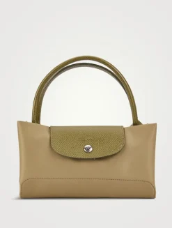 Medium Le Pliage Green Top Handle Bag