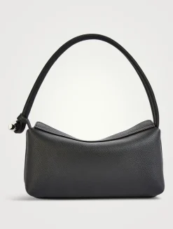 Medium Le Roseau Leather Shoulder Bag