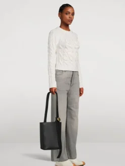 Medium Pebble Leather Bucket Bag