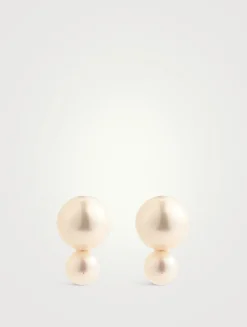 Medium Sea Of Beauty 14K Gold Stud Earrings With Pearls