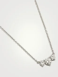 Medium Trinity 18K White Gold Necklace With Diamonds