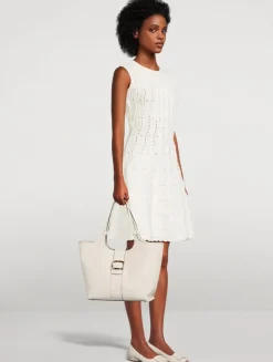 Medium Viv' Choc Leather Tote Bag