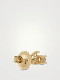 Mel Soldera 14K Gold Jumelle Stud Earrings With White Topaz