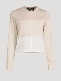 Merino Wool Colourblock Cardigan