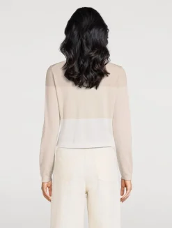 Merino Wool Colourblock Cardigan