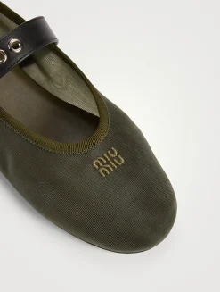 Mesh Mary Jane Ballerina Flats