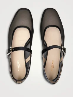 Mesh Mary Jane Ballet Flats