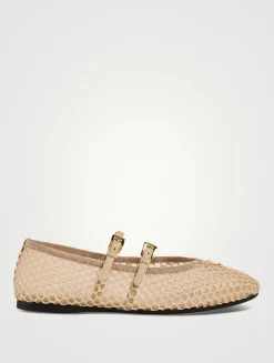 Mesh Mary Jane Ballet Flats