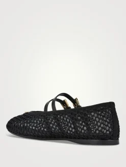 Mesh Mary Jane Ballet Flats