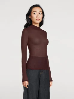 Mesh Mockneck Top