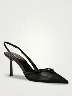 Mesh Slingback Pumps