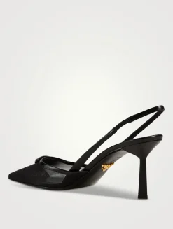 Mesh Slingback Pumps