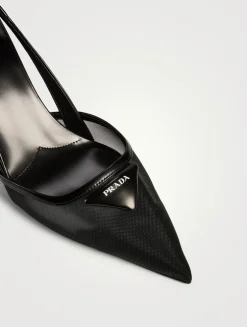 Mesh Slingback Pumps