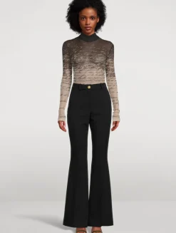 Mesh Turtleneck In Love Letter Print