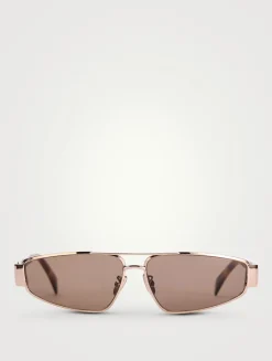 Metal Triomphe Geometric Sunglasses