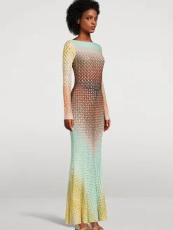 Metallic Dégradé Maxi Dress