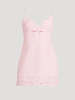 Meva Lace-Trimmed Tweed Slip Dress