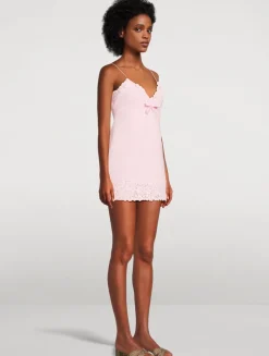 Meva Lace-Trimmed Tweed Slip Dress