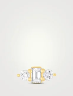 Mia 14K Gold Diamond Stud Earring