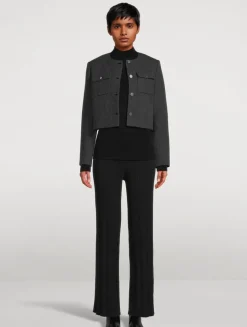 Micro Rib Wool Silk Turtleneck